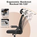 naspaluro Computer Desk Chair with 2D Adjustable Headrest/Flip-up Armrests/Back Support/Metal Claws, Swivel Mesh Ergonomic Office Chairs, Comfy High Study Home Office Chairs, Black Work PC Chairs - 8