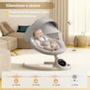 BEBE2LUXE ALPHA, Sdraietta dondolo automatico per neonato fino a 9 kg, Altalena Eletrica con Melodie, Telecomando, touch screen LED, Regolazione dello schienale, Timer, silenzioso - 6