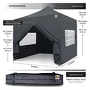 Gorilla Gazebo ® Pop Up 3x3m Heavy Duty Waterproof Commercial Grade Market Stall 4 Side Panels Leg Weights Pegs and Wheeled Carrybag - 3