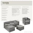 tectake® Poly Rattan Lounge, Outdoor Gartenmöbel Set mit Sofa, Sessel, Hocker und Tisch, variabel kombinierbar, Möbel wetterfest für 4-5 Personen, Balkonmöbel, Gartenlounge, Terrassenmöbel - grau - 6