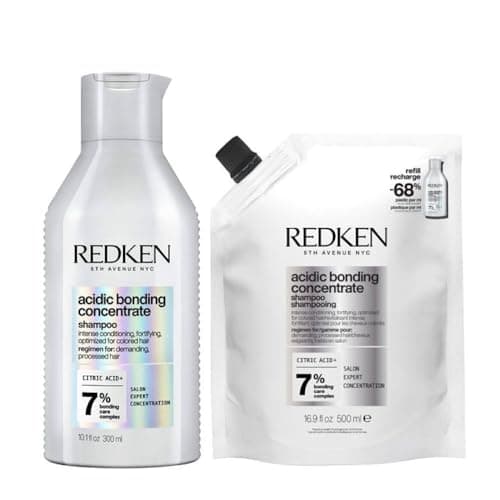 Redken Acidic Bonding Concentrate Shampoo 300ml & Refill Pouch 500ml Duo