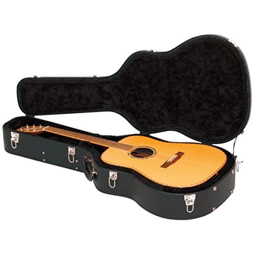 RC 10719 BCT/SB Case Deluxe sagomato per Chitarra acustica, Curved Top, Black Tolex