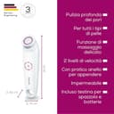 Beurer FC 45 spazzola elettrica per la pulizia del viso, pulizia profonda per una pelle visibilmente morbida e luminosa, rotazione a 2 livelli, per tutti i tipi di pelle, impermeabile, bianca - 6