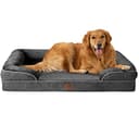 EHEYCIGA Orthopädisches Hundebett Grosse Hunde, 112x81cm, Memory Foam Hundekorb XL, Waschbar Hundesofa Wasserdicht rutschfest, Hundecouch mit Hohem Rand, Dunkelgrau - 1
