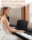 LALAHO 88 Key Semi-Weighted Keyboard Piano, Digital Piano Keyboard with Professional Triple Pedal, Bluetooth MIDI Function, Advanced Chip and Full Equipment for Beginner (Black) - 2