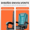 JUPPLIES Silla de Oficina Reclinable con Cojín Lumbar Masajeador – Sillón con Altura Ajustable y Ruedas Silenciosas, Respaldo Alto de PU Acolchado para Escritorio, Estudio o Trabajo (Negro) - 6