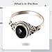 Black Vintage Black Onyx 925 Sterling Silver Ladies Ring Size 5-11 International Chart - 4