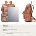 Shrrie 15,6 Zoll Laptop-Rucksack für Damen – Großer Reiserucksack aus Leder, wasserabweisend, für Freizeit, Uni, Arbeit, Handgepäck-Braun mit Leopardenmuster - 5