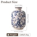 Jarrones Chinos Porcelana Blanco y Azul, Jarrones Decorativos Pequeños de Cerámica, Jarrón Flores Vintage Hecho a Mano con Grieta Esmalte para Decoración del Hogar, Oficina 12.5 x 18.5 cm (S) - 2