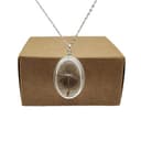 Cairui Design Dente di leone Esprimi un desiderio Tarassaco Vero Fiori Vetro Ovale Argento Sterling 925 Collane Con pendenti Donna Handmade - 1