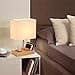 Dreamholder Table Lamp with 3 USB A+C Ports, 3 Phone Stands, Modern USB Bedside Lamp for Bedroom, Living Room, Office, Bedside Lamp with Natural Wood Base & Fabric Shade - 6