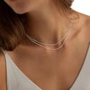 Meteorstarry Silberkette Damen 925 Ohne Anhänger,Layering Doppelte Kette Silber,Personalisiert Halskette Wasserfester Boho Schmuck Jewellery für Frauen Mädchen Freundin - 8