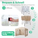 Sunula Pavillon 3x3 Wasserdicht Stabil Winterfest mit 4 Seitenwänden, Faltpavillon 3x3m mit Verdickten Röhren, Partyzelt Gartenpavillon Faltzelt für Camping Festival Party (Khaki, Mit Seitenwänden) - 5