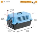 Ferplast Trasportino Rigido per Cani Piccola Taglia e Gatti Atlas 20 El, Box per Trasporto di Animali, Plastica Robusta, Porta in Acciaio Plasticato, Griglie per L'Aerazione, 37 X 58 X 32 cm Azzurro - 2