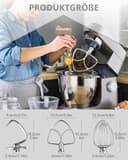 HOMGEN 3 stück Mixeraufsätze für KitchenAid Standmixer 4.5-5 QT – Edelstahl Kitchenaid Mixer-Zubehör aus Stahl enthalten K45WW Schneebesen, K45DH Knethaken, K45B Flachrührer - 3