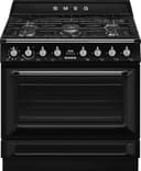 SMEG TR90GMBL - Cocina estética vintage Victoria con 5 fuegos de gas, multifunción, suave, vapor Clean, 90 x 60 cm, color negro, clase A - 1