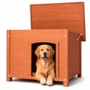 BAKAJI Cuccia per Animali Domestici in Legno di Cipresso, Casetta per Cani e Gatti con Tetto Apribile, Casa da Esterno ed Interno Resistente Alle Intemperie con Tettoia Asfaltata, 116 x 79 x 81 cm - 9