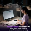 Quntis Lámpara de Escritorio LED con Sensor de Radar, 82,5cm Doble control, 3 Fuente de Luz con Retroiluminación, Atenuación Continua y Temporizador, Flexo Led escritorio para Oficina, Estudio - 7