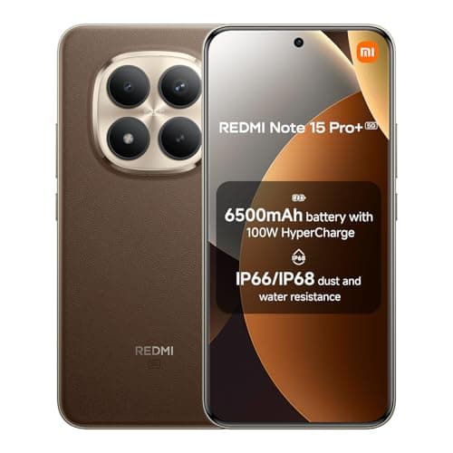 XIAOMI Redmi Note 15 Pro+ 5G, Smartphone 12+512 GB, Massive 6500mAh Battery, IP66/IP68, New 200MP Camera, 6.83" AMOLED Display, Mocha Brown, Warranty 2 years, Charger Not Included