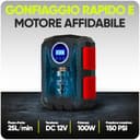 FORTEM Compressore Aria Portatile per Pneumatici, Bicicletta, 12V con Luce a LED, Manometro Digitale, con Gonfiaggio/Spegnimento Automatico, con Custodia (Rosso) - 5