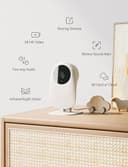 nooie 2K Baby Monitor WiFi Baby Camera Smart Baby Monitor with Night Vision, Motion/Sound Detection, 2-Way Audio, Works with Alexa & Google, APP Control, Cloud/SD Storage, 2.4G WiFi indoor baby care, - 2