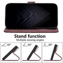 OKZone Funda para Realme GT Neo6 SE 5G, PU Cuero Flip Carcasa Fundas Móvil de Tapa Libro Caso Piel PU Billetera Case Telefono Cubrir Móvil Cover con Cáscara de TPU(Rojo) - 3