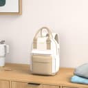 LOVEVOOK Rucksack Damen Klein, Wasserdicht Cityrucksack Handtasche 2 in 1 mit USB Ladeanschluss, Mini Tasche Daypack Backpack Women Elegant für Freizeit Schule Reisen Arbeit, Khaki Beige - 2