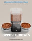 HoneyGuaridan Dual Automatic Cat Feeder APP Control, 2.4G WiFi Smart Pet Feeder for Remote Feeding, 5L Timed Cat Food Dispenser with Freshness & Clog-Free Function, Food Sensor for 2 Cats & Dogs - 4