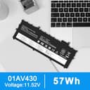 ASUNCELL 11.52V/57Wh 01AV430 Laptop Battery for Lenovo ThinkPad X1 Carbon 5th Gen 2017 6th Gen 2018 Series, Lenovo ThinkPad X1 Carbon G5 2017 G6 2018 Series, 01AV429 01AV430 01AV431 01AV494 - 5