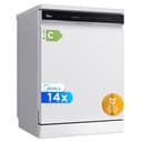 Midea Lavavajillas 60 cm+++ Blanco para 14 servicios - Lavaplatos libre instalación - Compacto con 10 Programas de Lavado integrable - Filtro Antibacterias y Programación Horaria Nuevo Modelo - 1