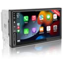 Doppel Din Radio Android Auto mit Wireless Carplay & Android Auto, 7 Zoll Android Autoradio 2Din mit Bildschirm, Doppeldin CarPlay Display mit Bluetooth Navi WiFi, FM/AM/RDS Radio, USB - 1