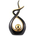 CESTATIVO Estatua de Cerámica, Escultura Modernos, Escultura de Arte Abstracta, Objetos Decoraciones, Decoración Moderna de Salas de Estar Restaurantes Escritorio/Estante (Negro Oro, Grande) - 2