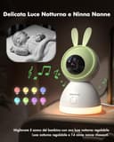 YESIMOM Baby Monitor WiFi 4,3", 360°PTZ Telecamera Bambini con Monitor Videocamera Neonato con IPS Schermo 2500mAh e Luce Notturna, Controllo da APP Mobile e Monitor, Visione Notturna, Ninne Nanne - 5