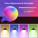 GY Lampadina WiFi Smart globo, LED 23W lampadine a E27 casa intelligente 2500LM,Multicolore regolabile RGBCW dimmerabile bulbo, applicazione di controllo 2700k-6500k, Compatibile con Alexa/Google home - 4