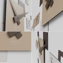 Giallobus - Reloj Geotime - Stone - Madera de MDF - Geotime - 07S_Slate - Reloj de Pared Moderno - Números Adhesivos 3D - Construcción Modular - 5