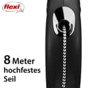 flexi® Classic M Seil 8 m schwarz, Roll-Leine für Hunde bis 20 kg - 4