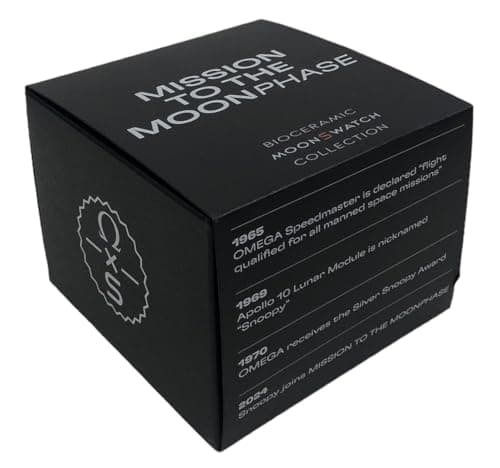 Orologio da Polso Moonswatch Realizzato per Omega x Swatch Mission to the Moonphase Snoopy Nero