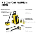 Kärcher idropulitrice K 6 Comfort Premium Home, pressione: 160 bar, portata: 510 l/h, superficie: 50 m²/h, peso: 18,2 kg, tubo ad alta pressione, avvolgitubo, ugello 4 in 1 Multi Jet, Home Kit - 9