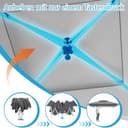 Gartenpavillon Pop Up Pavillon 4x4m, Wasserdicht UV-Schutz Stabil Faltpavillon 3-Stufen Höhenverstellbar Gartenzelt mit 4 Moskitonetz Seitenteilen & Doppeldach Partyzelt inkl. Tragetasche, Anthrazit - 7