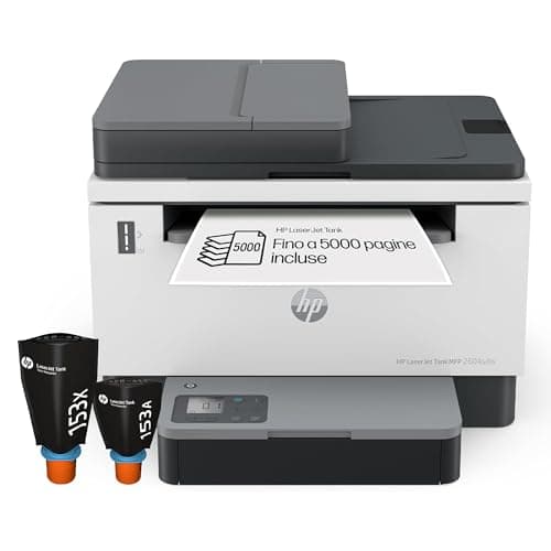 HP Laser Tank 2604sdw 381V1A, Stampante Monocromatica Multifunzione con Serbatoio Toner integrato a Ricarica Rapida, Stampa F/R Automatica, 22 ppm, Fino a 5000 Pagine, Scansione, Wi-Fi, USB, Bianca
