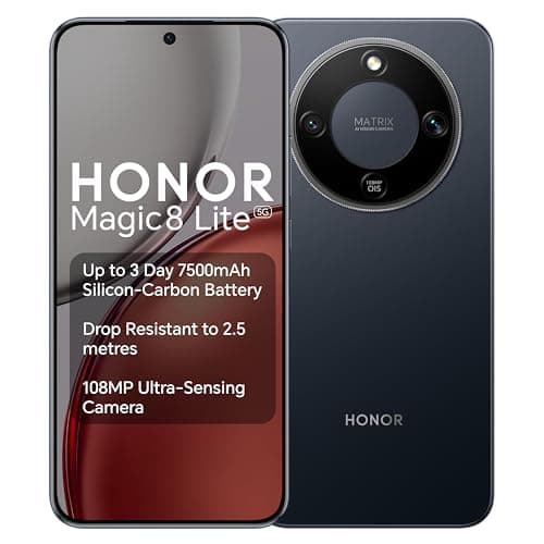 Honor Magic8 Lite 5G Smartphone, 512GB Speicher, 8GB RAM, Midnight Black (5109BYRB)