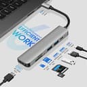 DEMKICO Hub USB Tipo C, 6 en 1 Adaptador multipuerto con HDMI 4K, Lector de Tarjetas SD/TF, USB 3.0 y USB 2.0, Puerto PD de 100 W, Compatible con MacBook Pro/MacBook Air/DELL XPS y Plus - 6