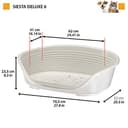 Ferplast Hundebett Katzenbett Kunststoff-Hundebett Medium Hundeliege waschbar Hundekorb atmungsaktiv rutschfest Siesta Deluxe, 62 x 41 x h 23,5 cm, Grau - 2