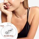 Silvora Collar Choker Mujer Plata de Primera Ley 925 3mm Cadena Plana Serpiente 32cm Ajustable Joyería Minimalista Regalo Madre Pareja - 3