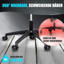 Milacyee Bürostuhl, Ergonomischer Bürostuhl mit Verstellbarer 4D Lendenwirbelstütze, Schreibtischstuhl mit Kopfstütze, Drehstuhl mit 90°-130° Liegefunktion (Abschließbar), Netzstuhl bis 150KG, Schwarz - 7