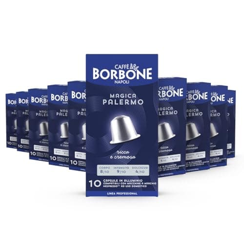 CAFFÈ BORBONE Miscela "Magica Palermo" - 100 Aluminium Coffee Capsules (10 packs of 10) - Compatible with Nespresso* Coffee Machines for domestic use