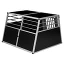 EUGAD Transportin de Aluminio, Caja de Transporte para 2 Perros, Trasportines Perro Grande con Cerraduras y Tabique Extraible, Jaula Perro para Coche, Robusto Transportin 97x92x66cm - 5