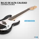 Max GigKit - Pack completo de bajo eléctrico Negro con amplificador de 40W, funda, soporte, afinador, cuerdas y cable incluidos, ideal para principiantes, ensayos en casa o estudio. - 2