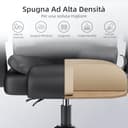 naspaluro Sedia da Ufficio Ergonomica, Poltrona Direzionale con Sedile Largo, Sedia Ufficio Reclinabile con Braccioli Imbottiti et Altezza Regolabile (Senza Poggiapiedi, Nero) - 7