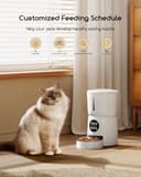 Comedero Gato Automatico, Faroro 4L Dispensador Comida Gatos/Perros con 1 a 6 Comidas Al Día, Control de Porciones, Voz 10s, Alimentación Lenta (Blanco) - 2